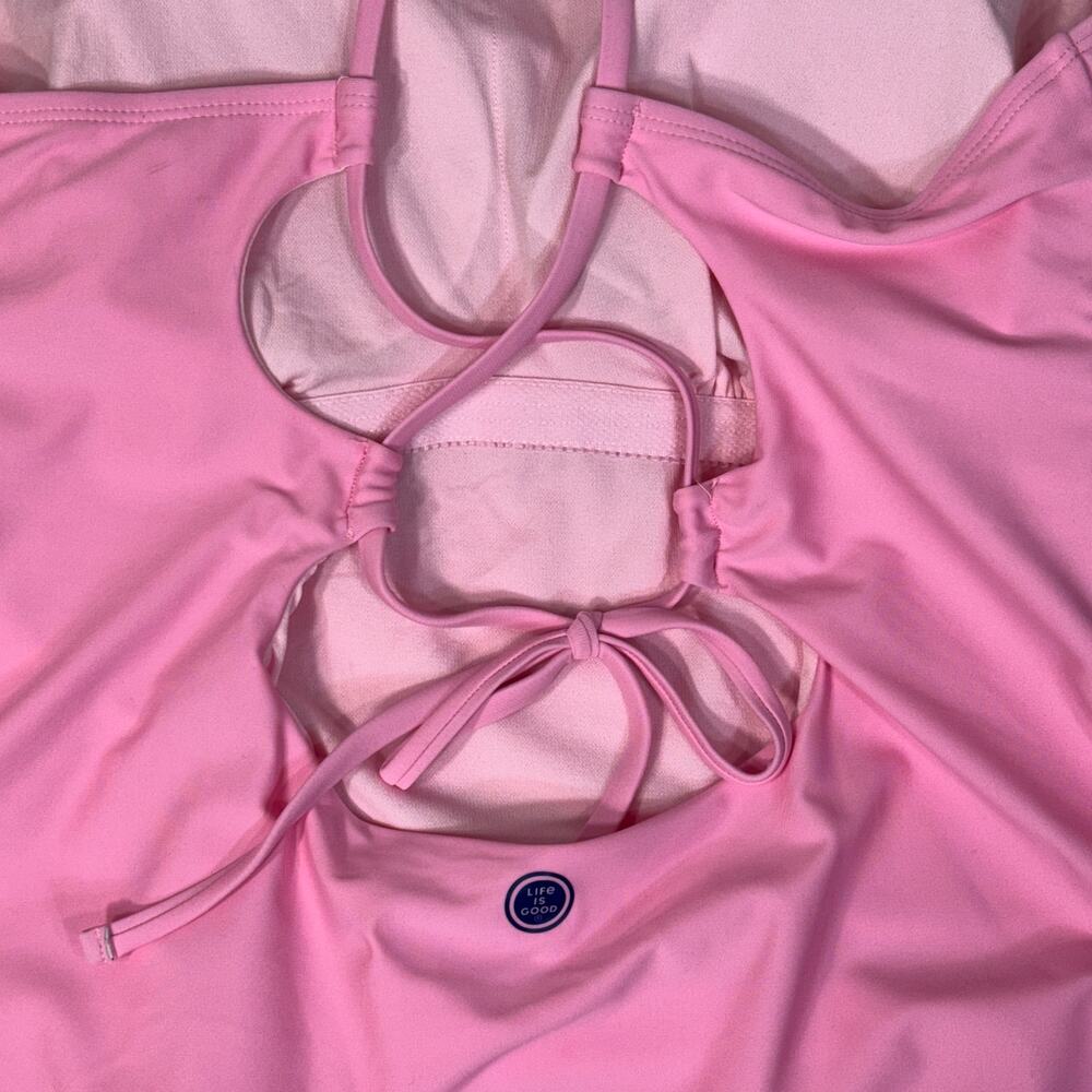 Life is Good X-Large Swimsuit One-Piece Chairs Tie-Back Scoop Neck UPF 50+ Pink - Picture 6 of 9